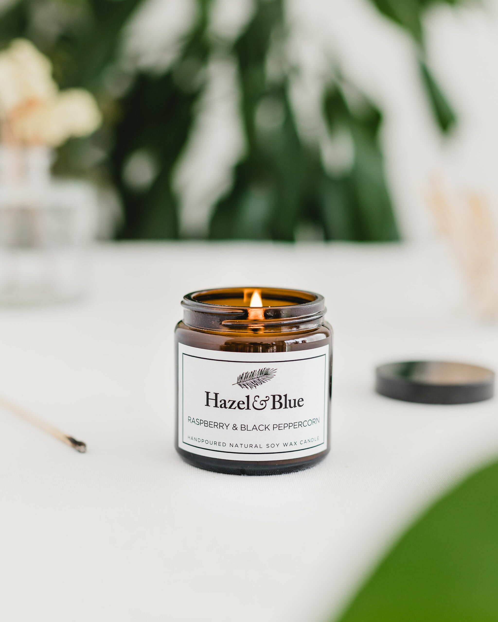 2108HazelandBlue-9937 raspberry and black peppercorn soy scented hand poured candle hazel and blue candles