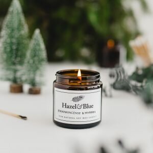 Frankincense and myrrh soy scented candle
