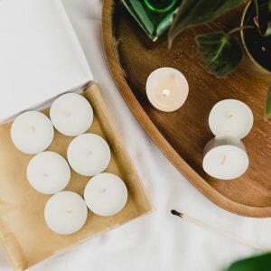 fig and cassis soy tea light pack gift box eco friendly fsc packaged hand poured soy wax